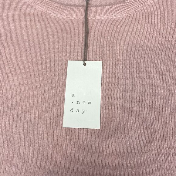 A New Day Sweater Women 2XL Pink Knitted Nylon Long Sleeve Pullover - Picture 8 of 14